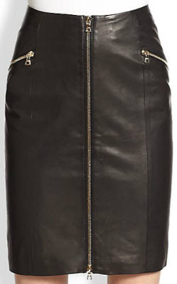 J Brand Ready to Wear Maxine Zip Front Leather Skirt