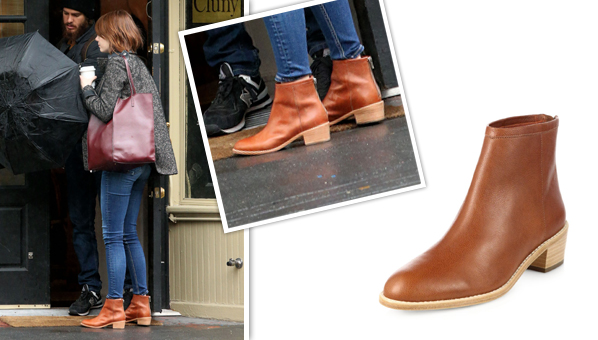 Emma Stone Booties | Loeffler Randall Felix Leather Ankle Boots - SHEfinds