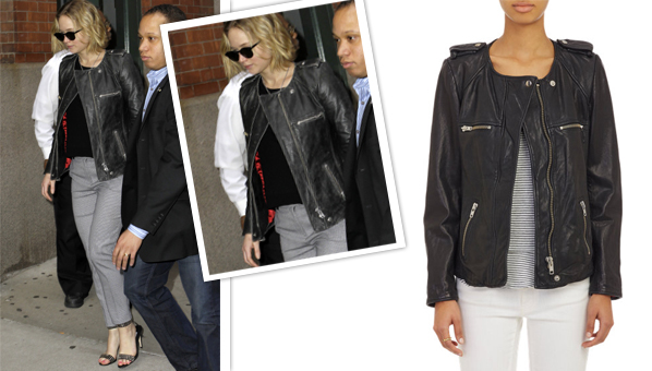 Jennifer Lawrence Leather Jacket | Isabel Marant Leather Bacuri Moto Jacket - SHEfinds