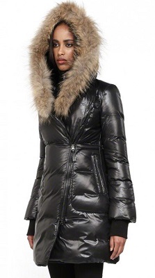 Padma Lakshmi Black Coat | Mackage Liz Black Long Down Coat With Fur ...