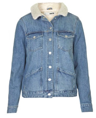 topshop shearling denim jacket