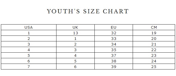 Sorel Childrens Size Chart