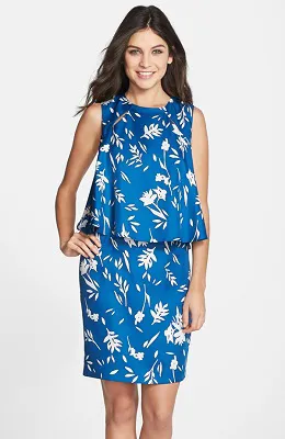 Donna Morgan Floral Print Popover Dress Image from SHEfinds