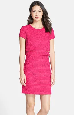 Laundry by Shelli Segal Short Sleeve Bouclé Popover Dress Image from SHEfinds