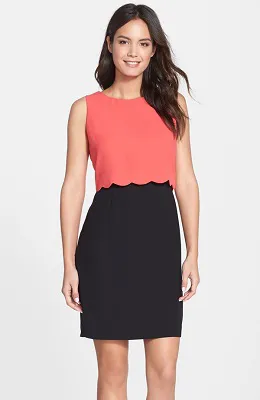 Ivanka Trump Colorblock Crepe Popover Dress Image from SHEfinds