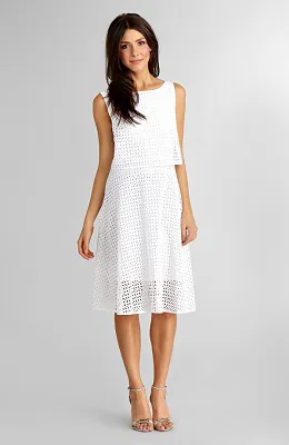 Donna Morgan Cotton Eyelet Midi Dress Image from SHEfinds