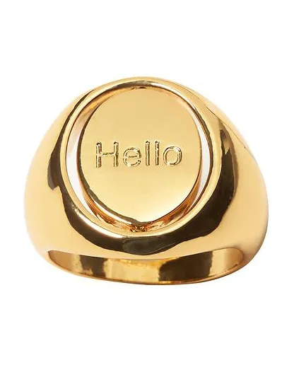 Double-sided signet ring with script design from Banana Republic.