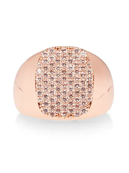Crystal pavé signet ring with stunning sparkle by Fallon.