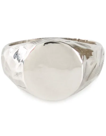 Carved signet ring featuring intricate detailing by Henson.