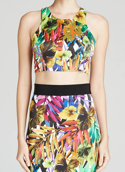 "Milly Tropical Print Racer Top"