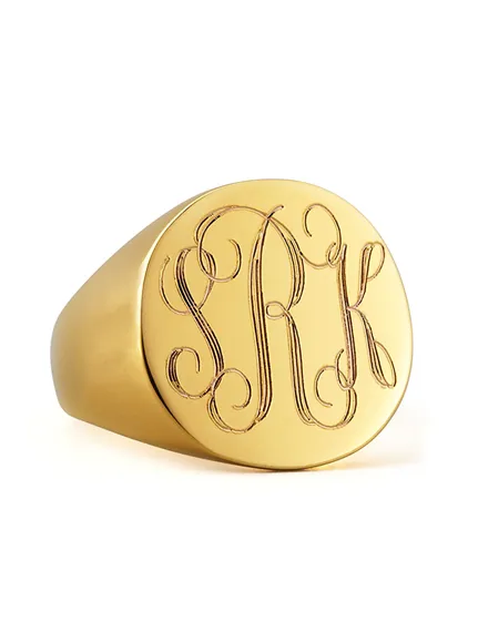 Round monogrammed signet ring from Sarah Chloe