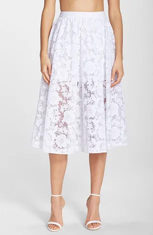 ERIN erin fetherston Embroidered Organza Midi Skirt Image from SHEfinds