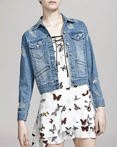 The Kooples Destroy Denim Jacket Image from SHEfinds