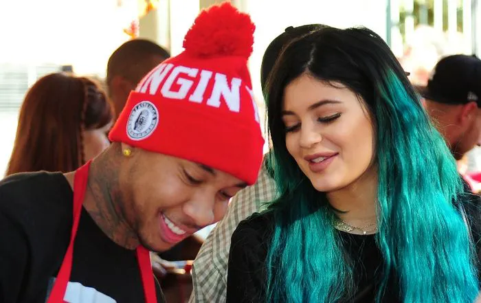 Kylie and Tyga at a glamorous event together