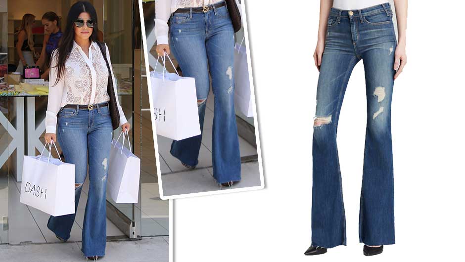 kourtney kardashian flared jeans