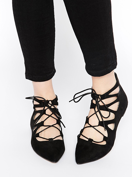 Shop The Prettiest Lace-Up Flats - SHEfinds