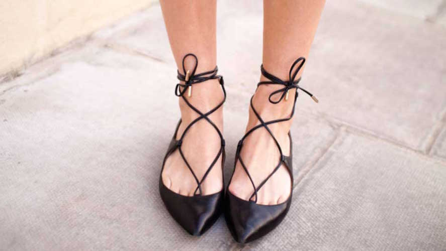 Shop The Prettiest Lace-Up Flats - SHEfinds