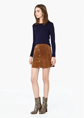 Scalloped Suede skirt Image from SHEfinds
