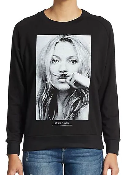 ELEVEN PARIS Moustache Kate graphic sweatshirt for quirky flair.