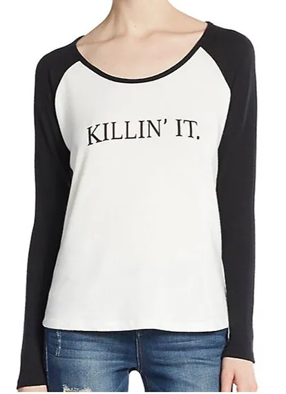 Saks Fifth Avenue RED Killin' It raglan tee for fun fashion.