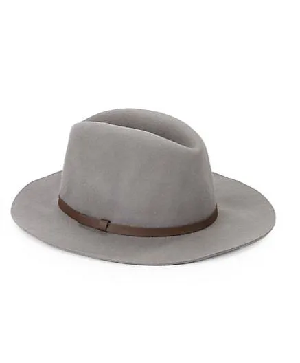 Saks Fifth Avenue wool medium brim hat for chic elegance.