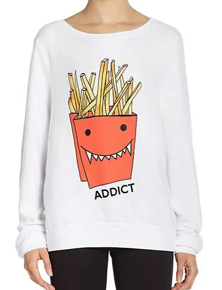 Wildfox French Fry graphic sweatshirt for food lovers.