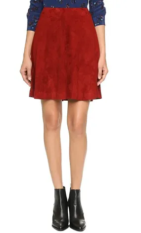Elle Sasson Lyna Suede Skirt Image from SHEfinds