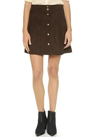 FRAME Le Paneled Suede Miniskirt Image from SHEfinds