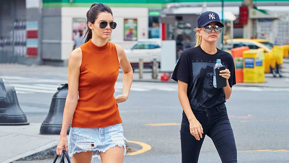 kendall jenner jean skirt