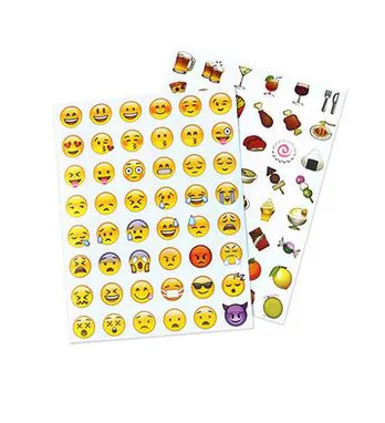Fun emoji stickers for personalizing items.