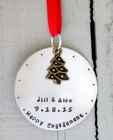 Send out ornaments. "DIY engagement announcement ornament"