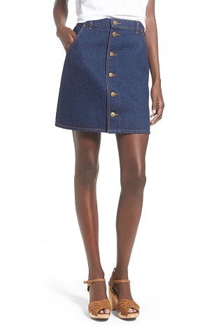 Button Front Denim Skirts | Button Up Denim Skirt - SHEfinds