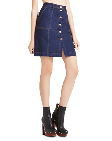 Button Front Denim Skirts | Button Up Denim Skirt - SHEfinds