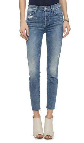mother stunner ankle fray jeans