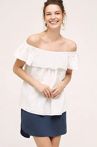 Eyelet Off-The-Shoulder Top Image from SHEfinds