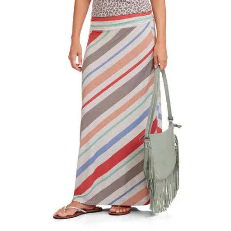 Faded Glory Women's Fashion Maxi Skirt with Shirred Waistband Close-up of a vibrant makeup palette with brushes.
