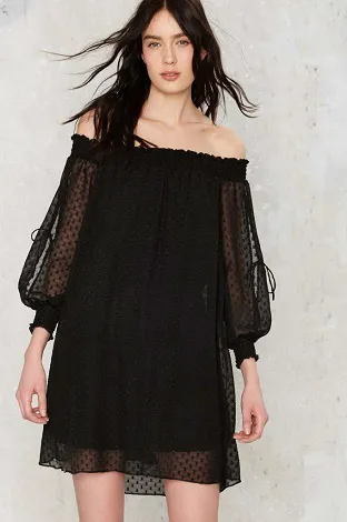 Barrett Off-the-Shoulder Babydoll Dress Image from SHEfinds