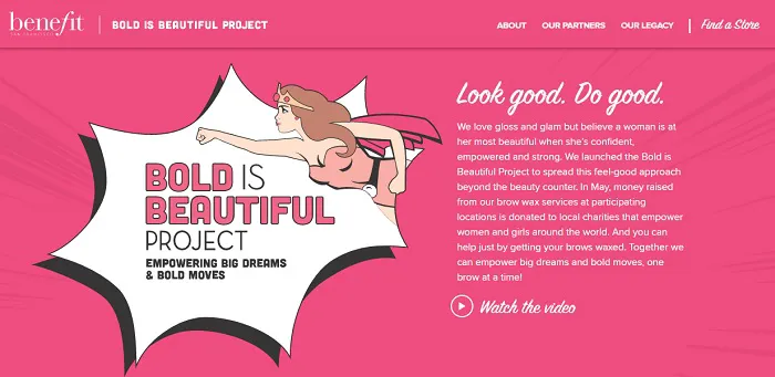 Benefit is helping to empower women and girls. Image from SHEfinds