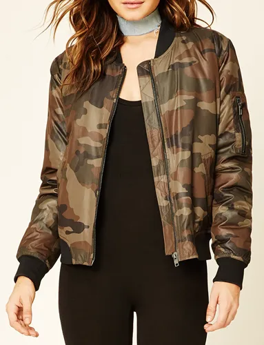 Camo Padded Bomber Jacket