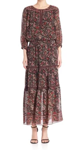 Joie Clover Floral Printed Silk Dress