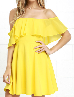 Off-the-Shoulder Skater Dress