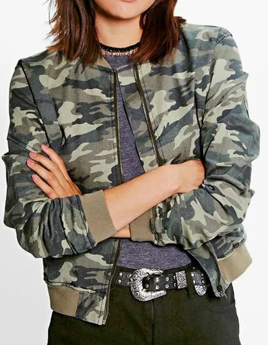 Kaley Camo Denim MA1 Bomber Jacket
