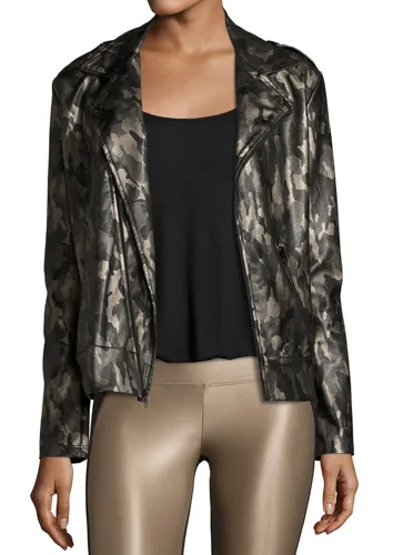 Koral ActivewearSpecter Camo-Print Vegan Leather Moto Jacket