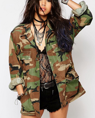 camo jacket for Rihanna Halloween costume