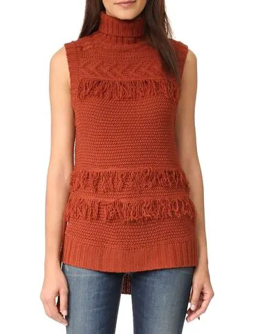 Moon River Turtleneck Sweater with Side Ties