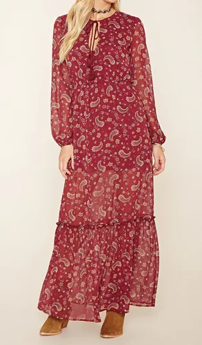 Paisley Print Maxi Dress