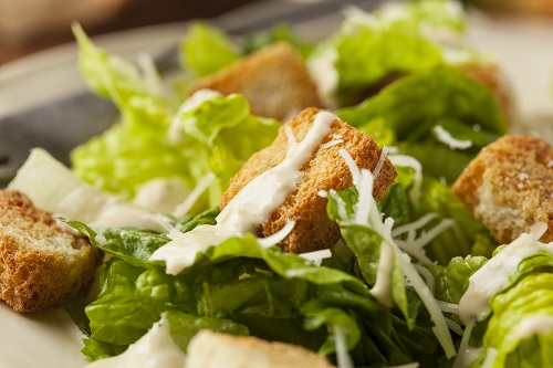 Croutons in salad