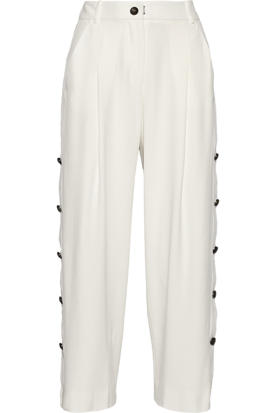 Maiyet Cropped Crepe Wide Leg Pants