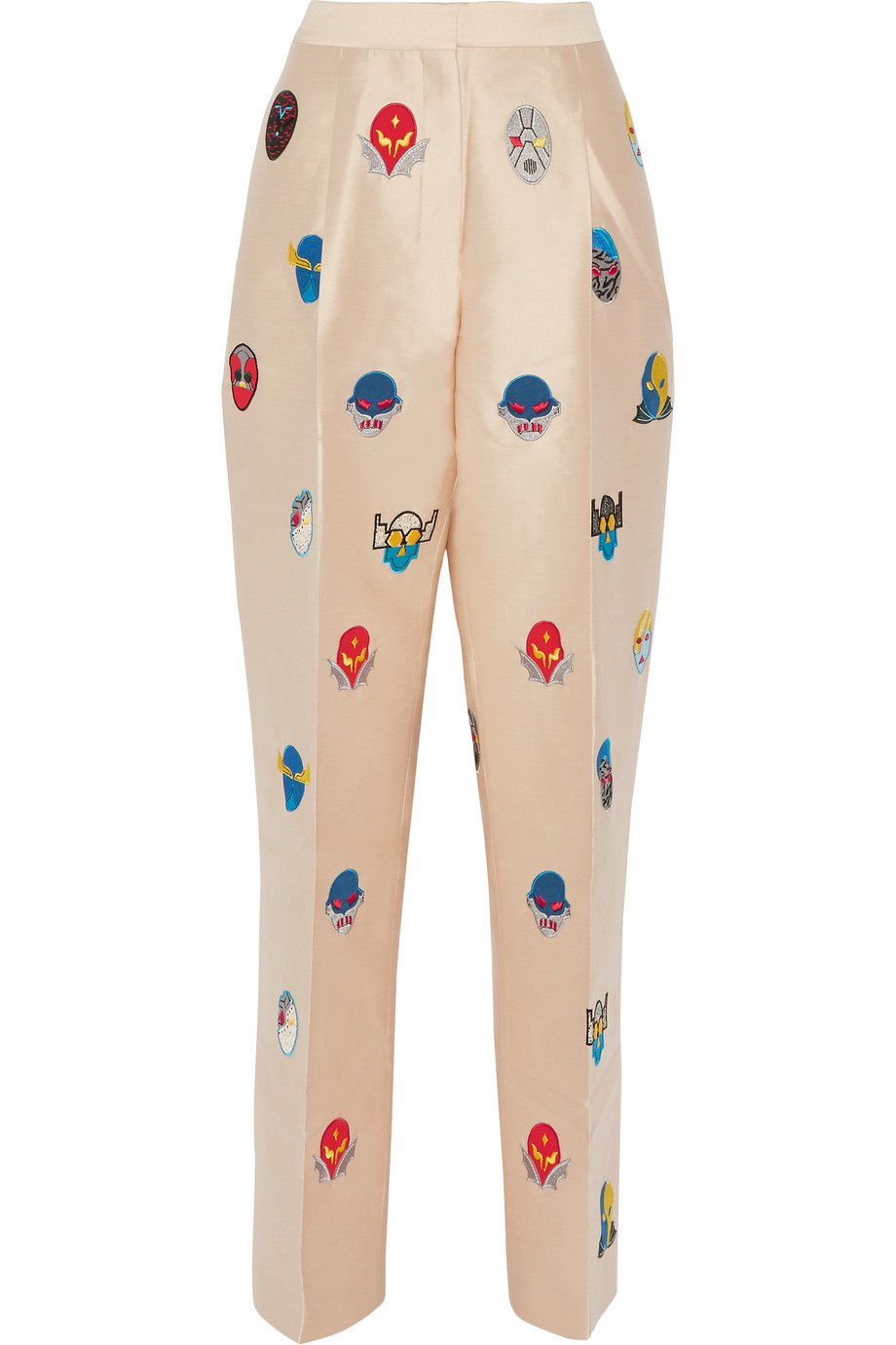 Stella McCartney Superstellaheroes Loyd Embroidered Satin Twill Wide Leg Pants