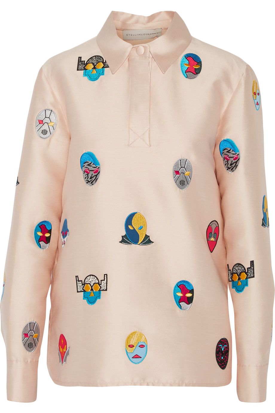 Stella McCartney sold outSuperstellaheroes Ramona embroidered satin Twill top